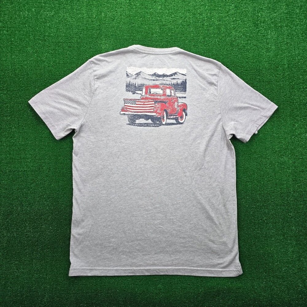Izod Saltwater Tshirt Mens XL‎ Gray Short Sleeve American Classic Truck